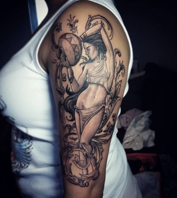Mermaid Water Bearer Arm Tattoo