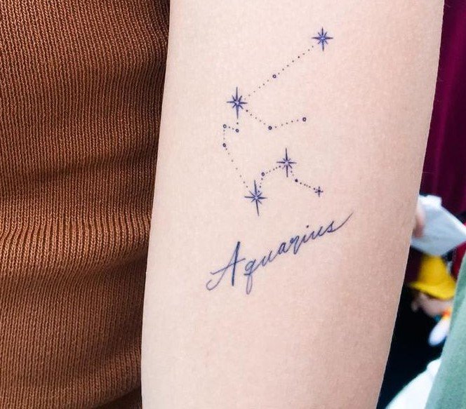 Constellation Neckpiece Arm Tattoo