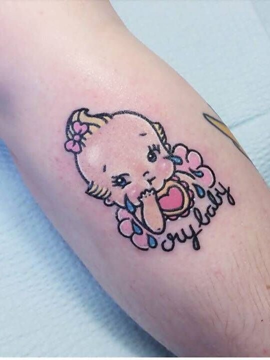 Adorable Crybaby Forearm Tattoo