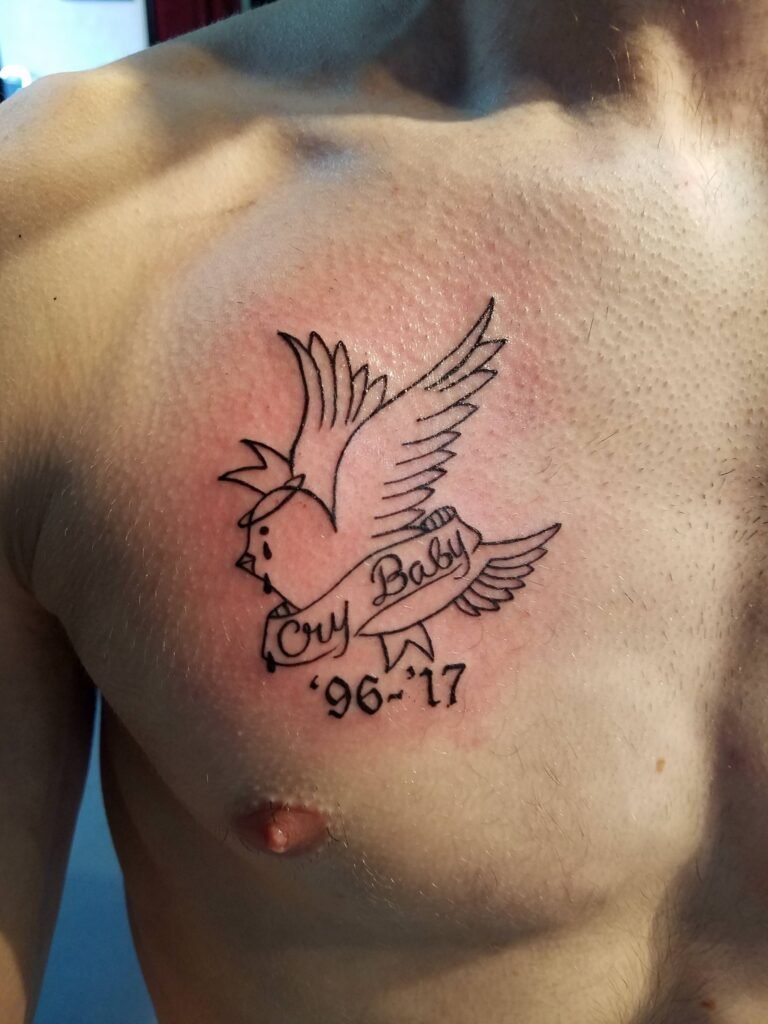 Lil Peep Crybaby Chest Tattoo