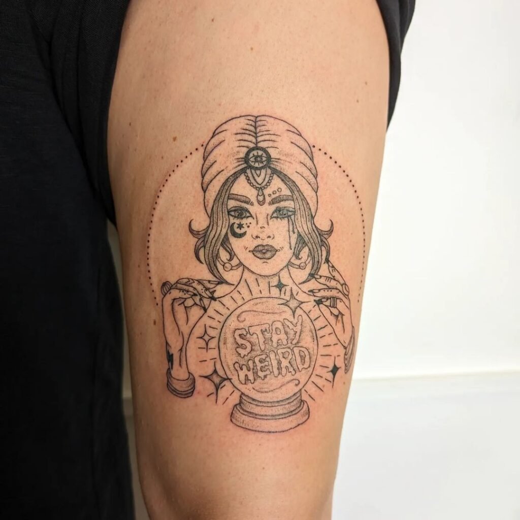 Zodiac Mandala Shoulder Tattoo