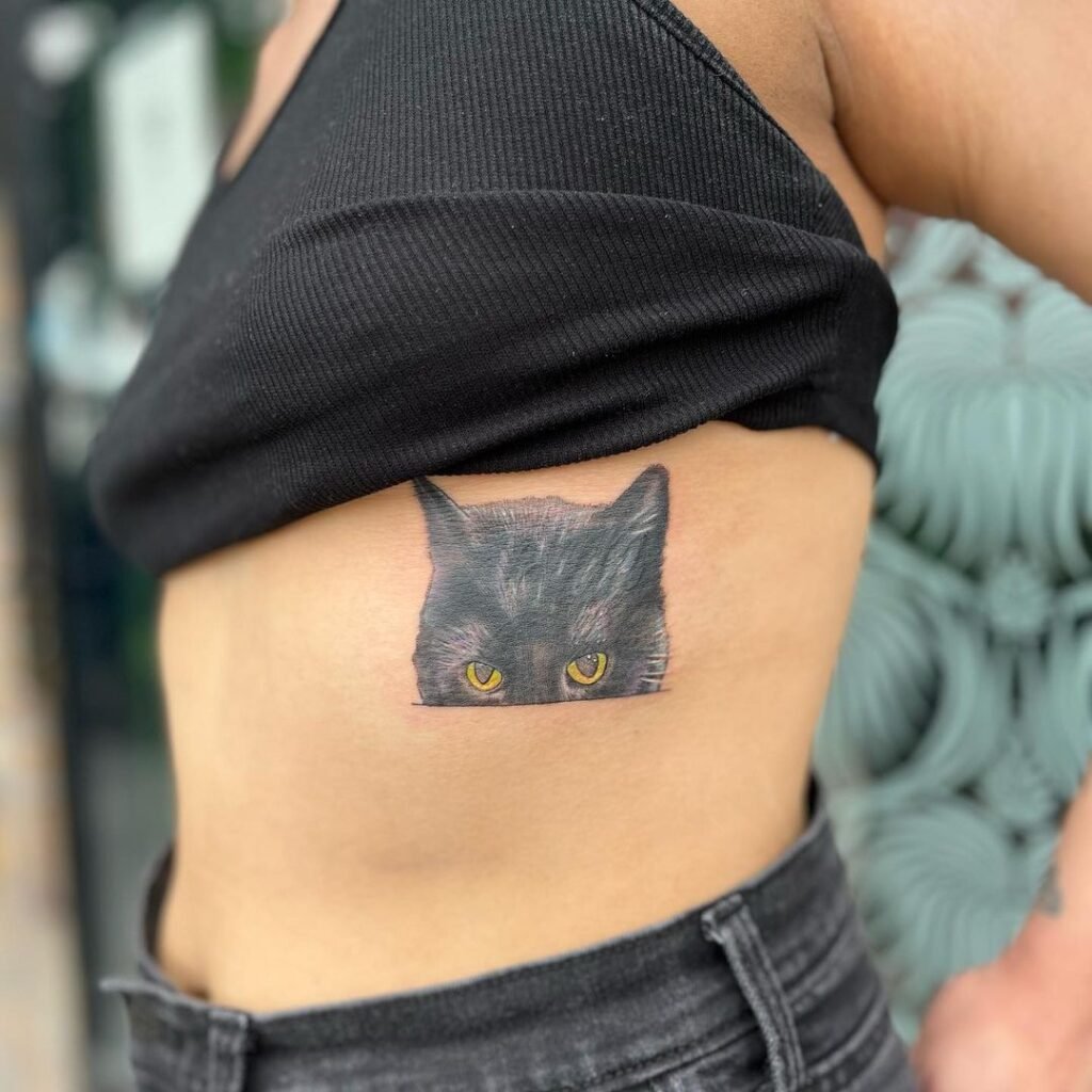 Small Cat Ribs Tattoo