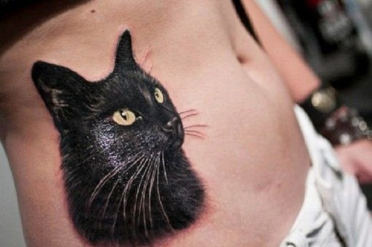 Realistic Cat Ribs Tattoo
