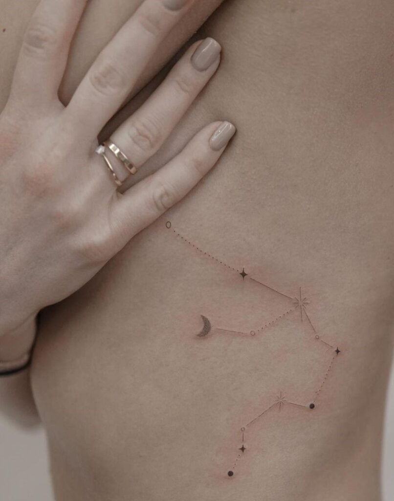 Constellation Neckpiece Ribs Tattoo