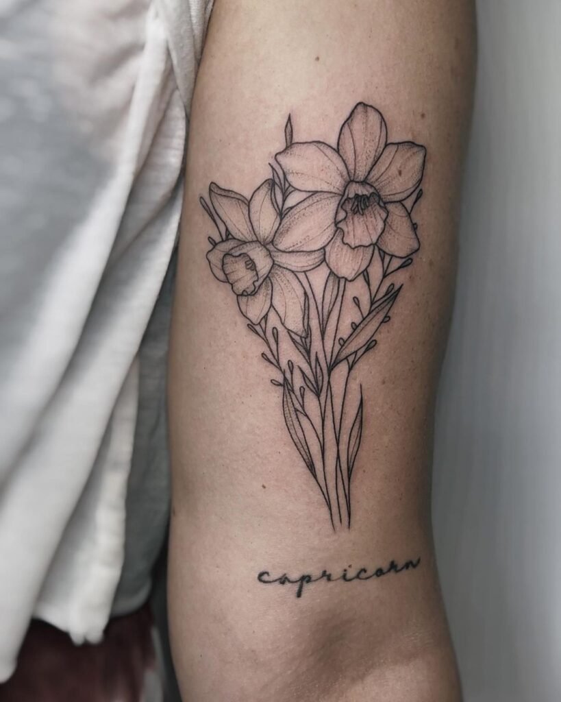 July and December Birth Flower Tattoo
