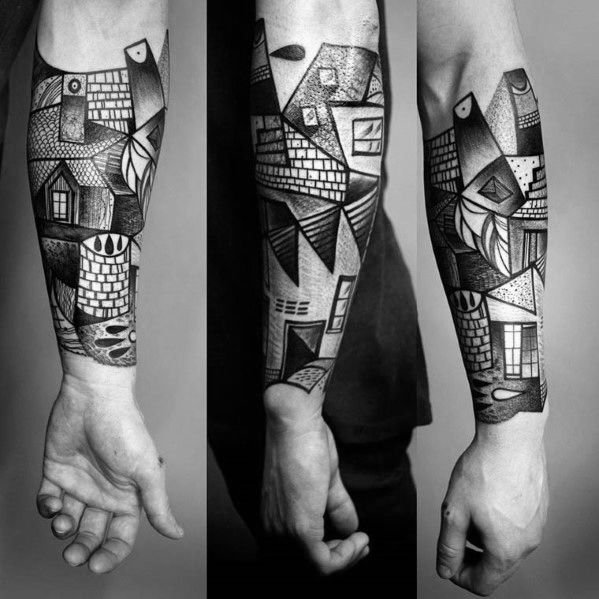 abstract cubism tattoo