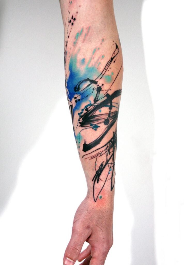 abstract watercolor tattoo