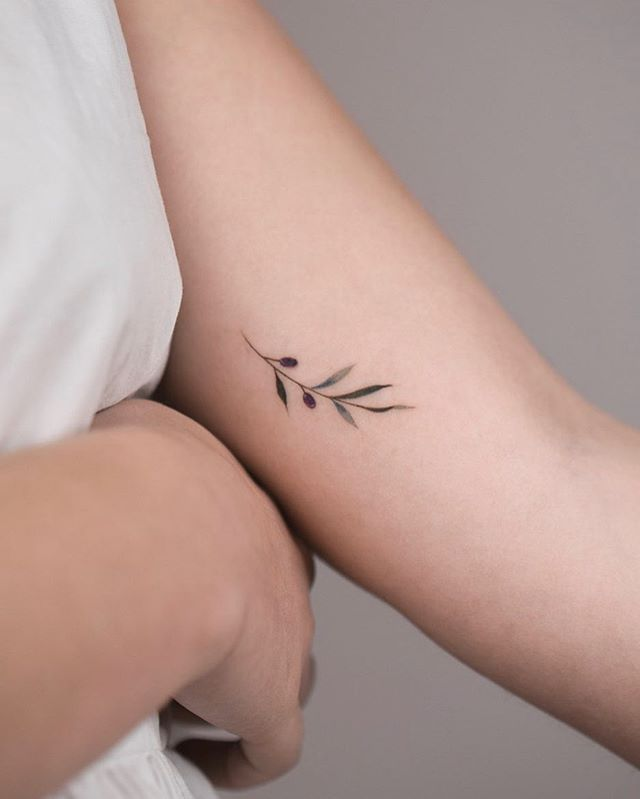 dainty branch tattoo