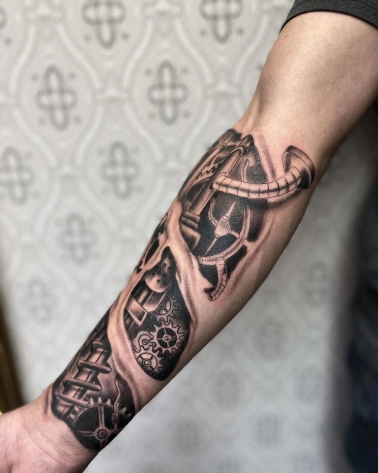 futuristic cyborg tattoo