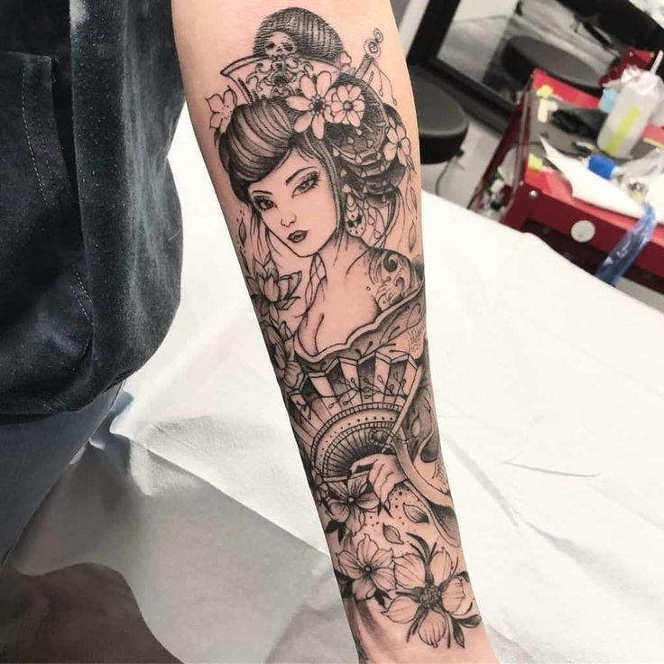 geisha portrait tattoo