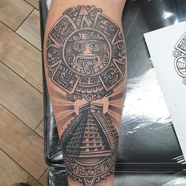 mayan pyramids tattoo