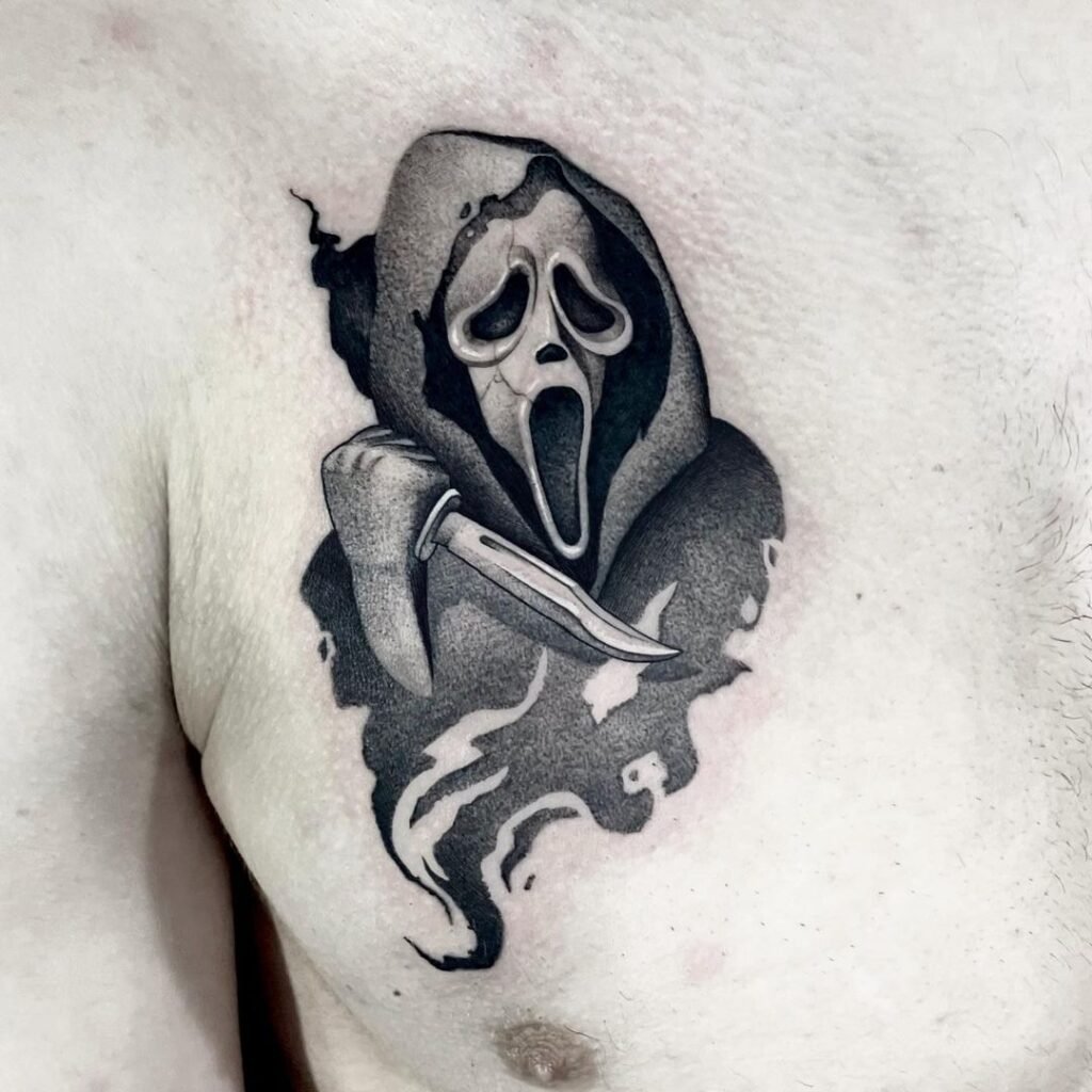 ghostface knife tattoo