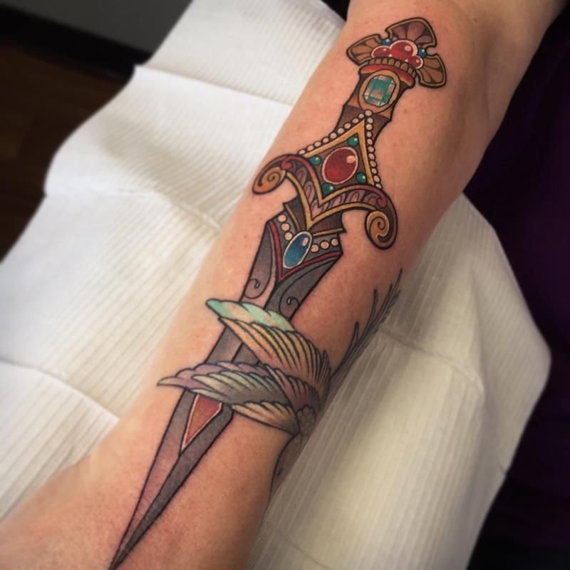 ornamental dagger tattoo