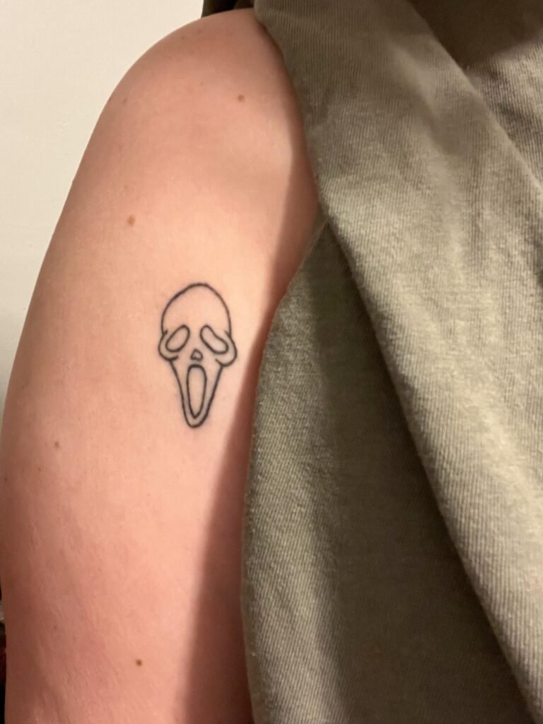 outline ghostface tattoo