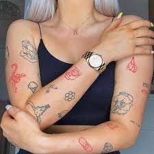 small patchwork tattoos