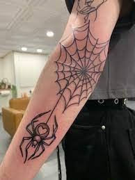 Spider Web Elbow Tattoo