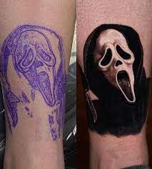stencil ghostface tattoo