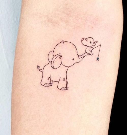 simple elephant tattoo