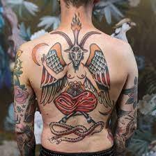 back tattoo baphomet
