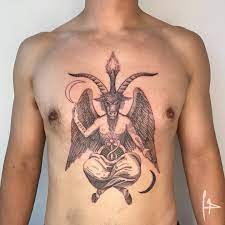 baphomet chest tattoo