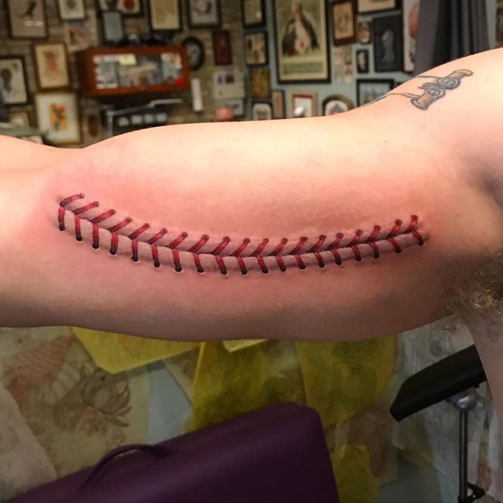 baseball tattoo stitch
