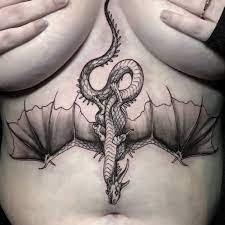 Dragon underboob tattoo