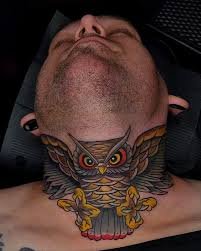 Neck Tattoo owl