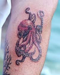 Red Octopus tattoo