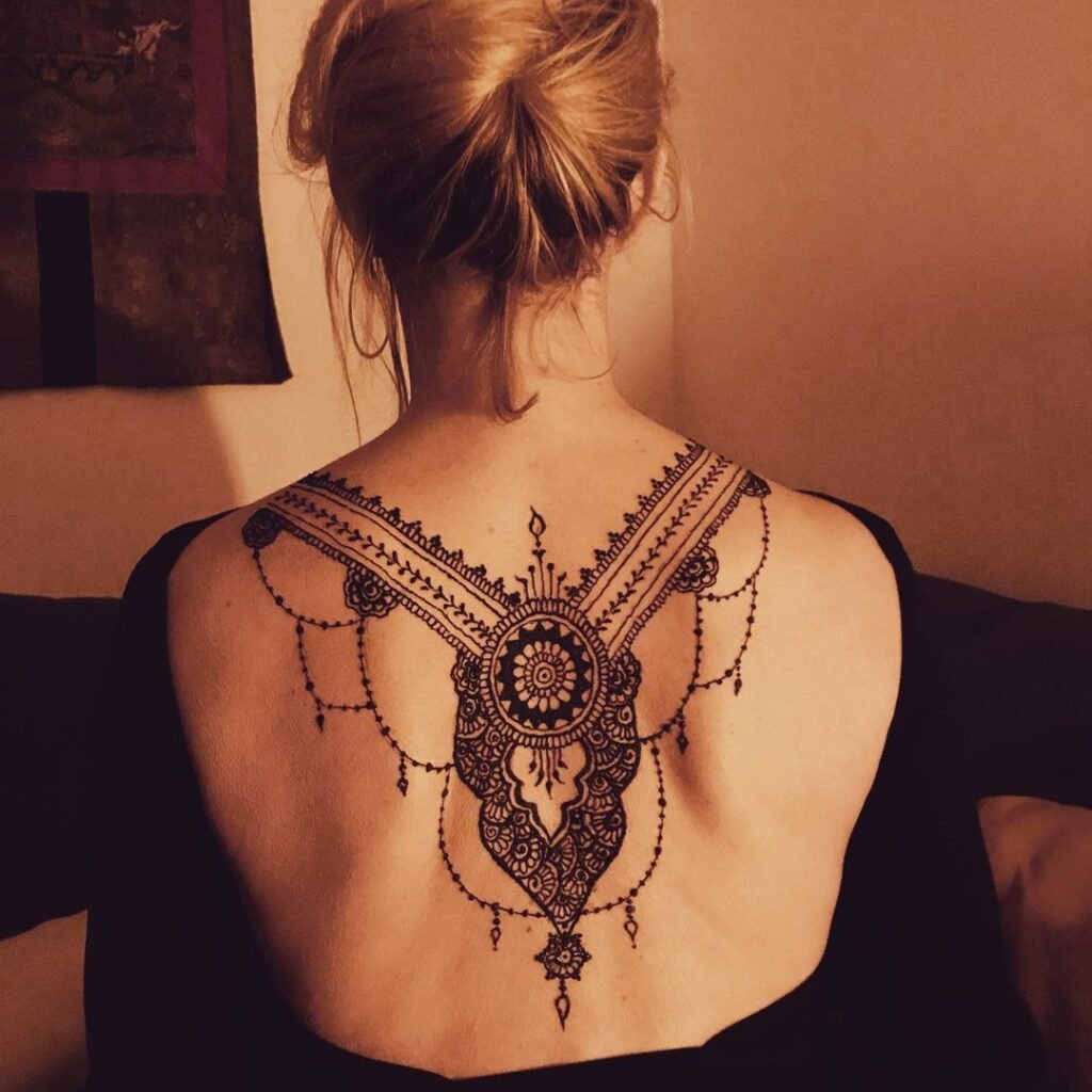 Back henna tattoo