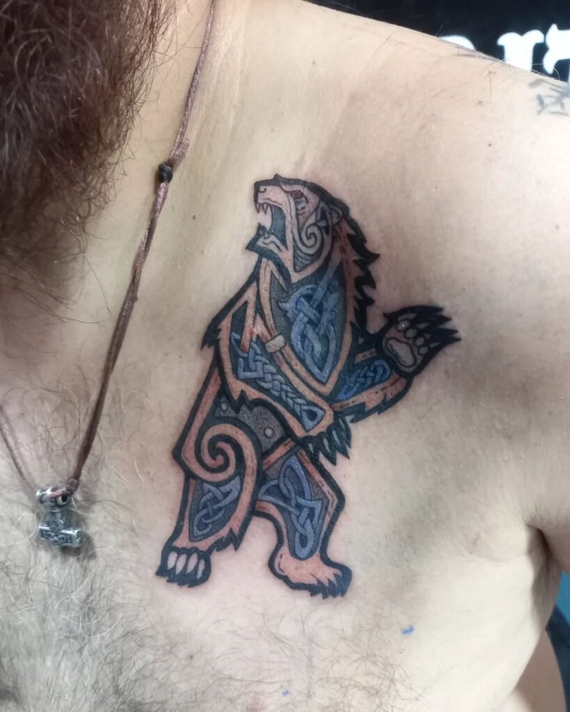 chest bear tattoo