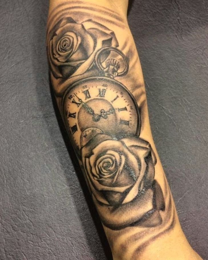 Clock tattoos forearm