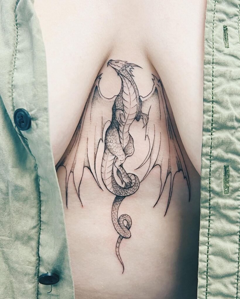 Dragon art on chest