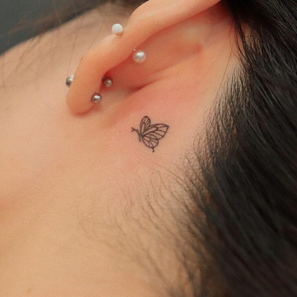 behind ear tattoo