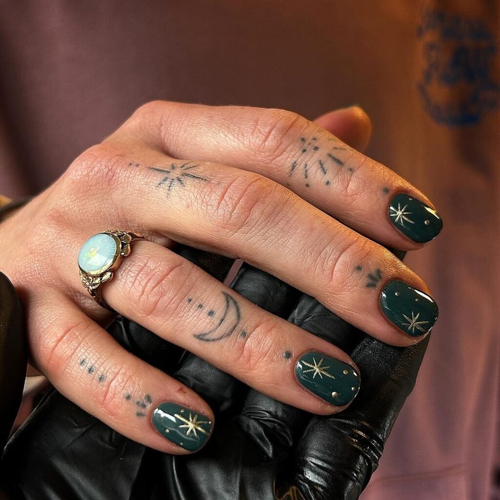 finger fineline tattoo