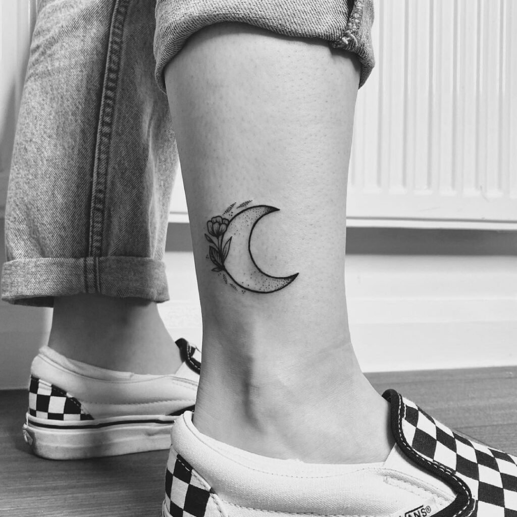 Moon flower tattoo