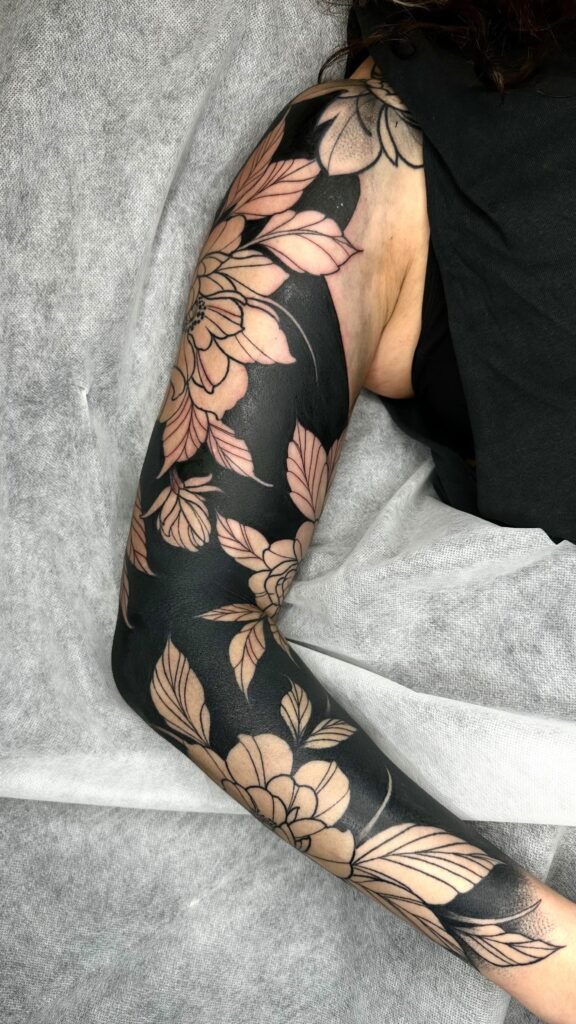 flower blackout tattoo