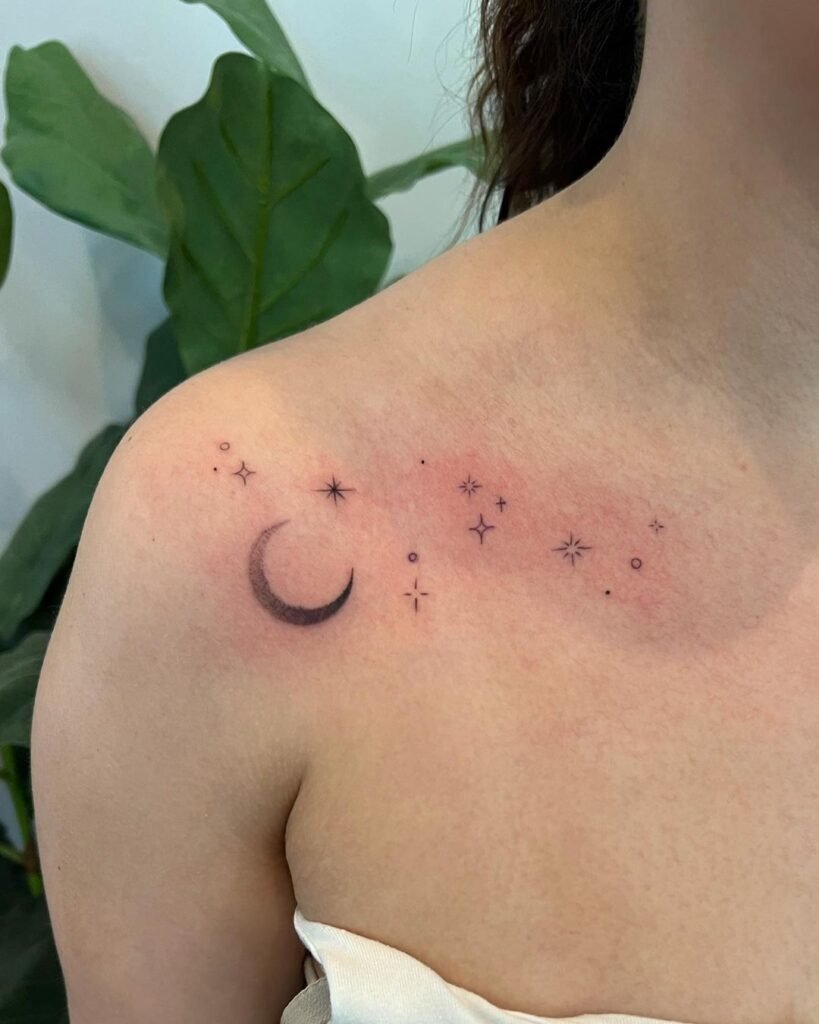 moon and stars tattoo