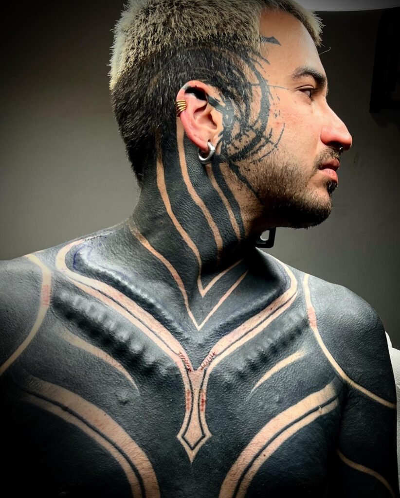 neck blackout tattoo