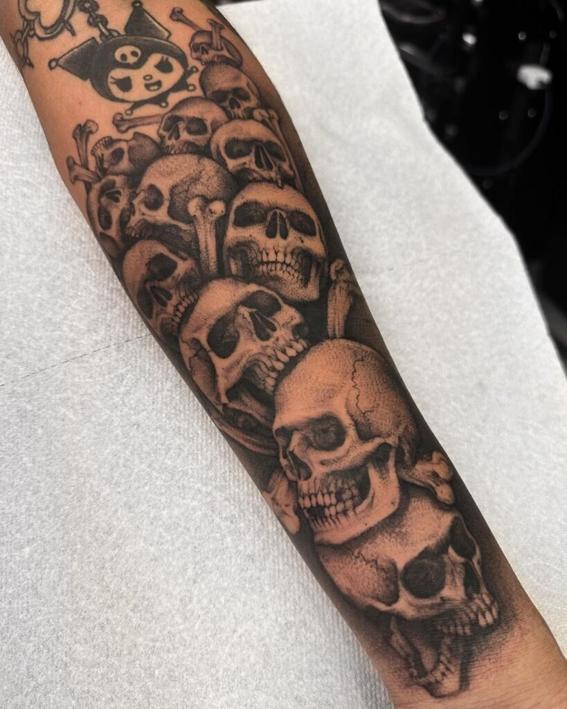 sleeve skull tattoo
