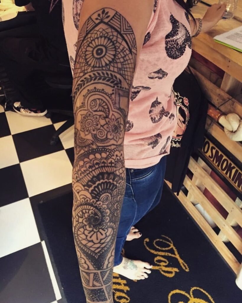 sleeve henna tattoo
