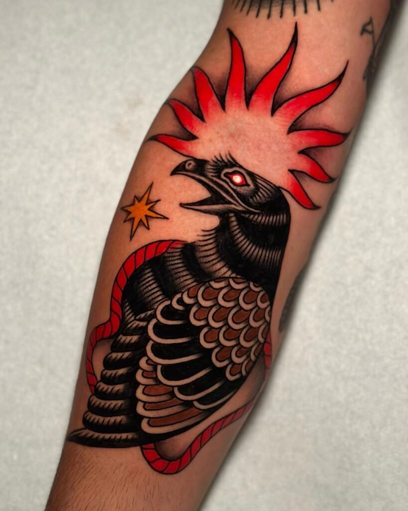 traditional crow tattoo