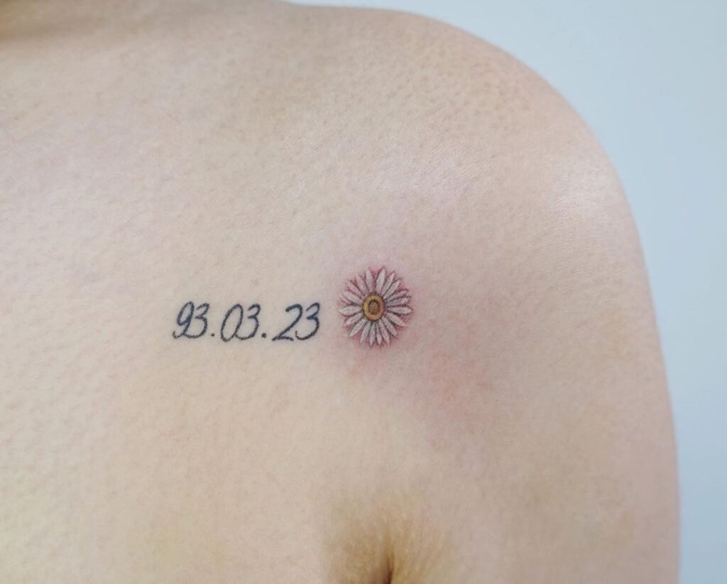 white daisy tattoo