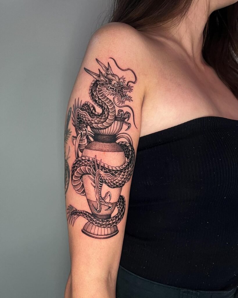 arm dragon tattoo