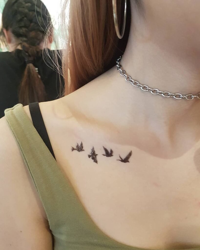 Bird Collarbone Tattoos