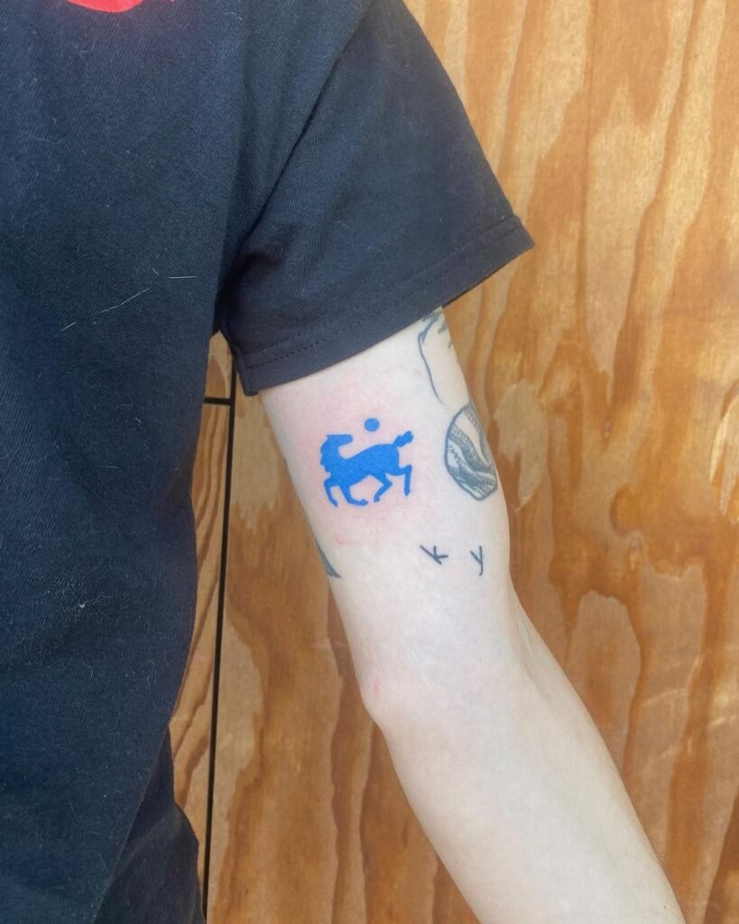 blue horse tattoo