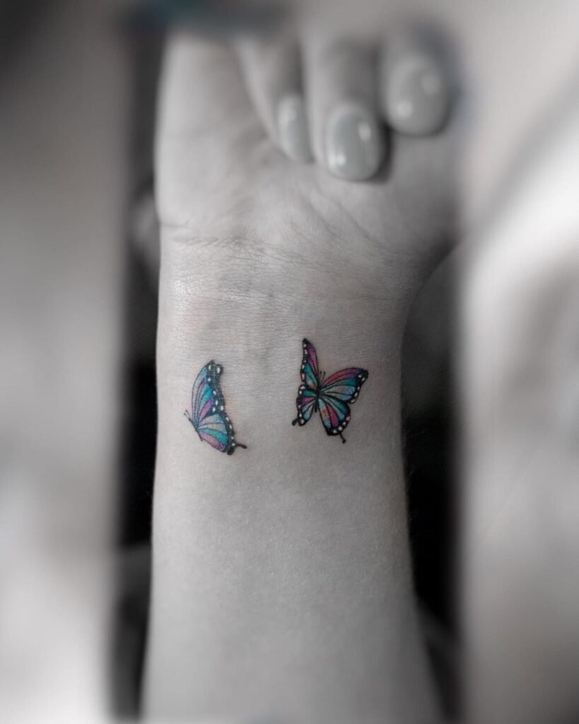 butterfly wrist tattoo