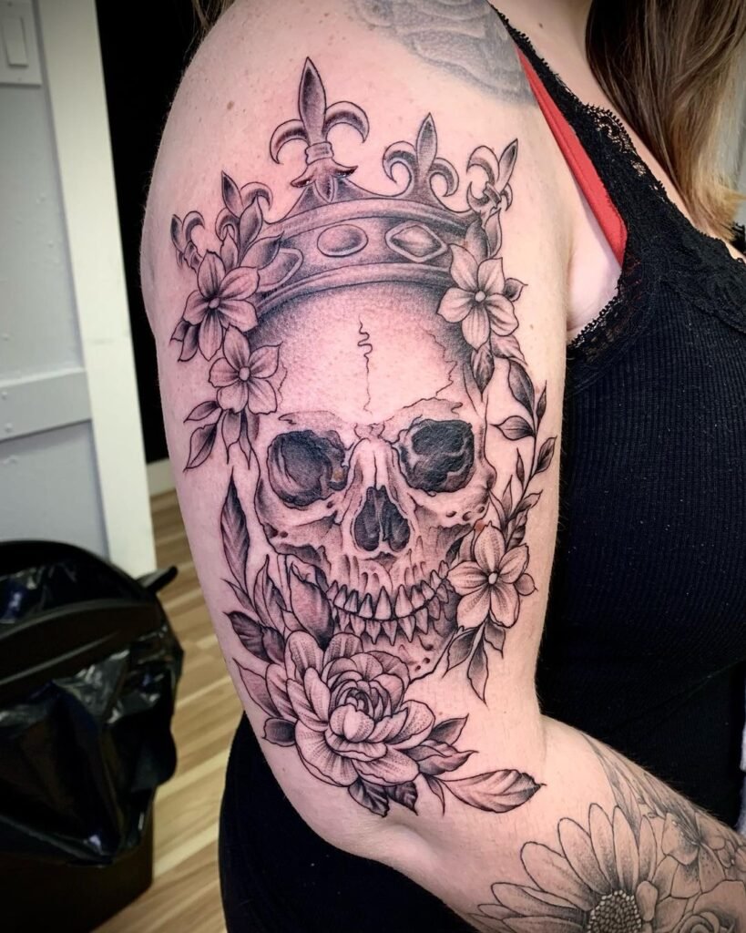 Crown and Skull Tattoo