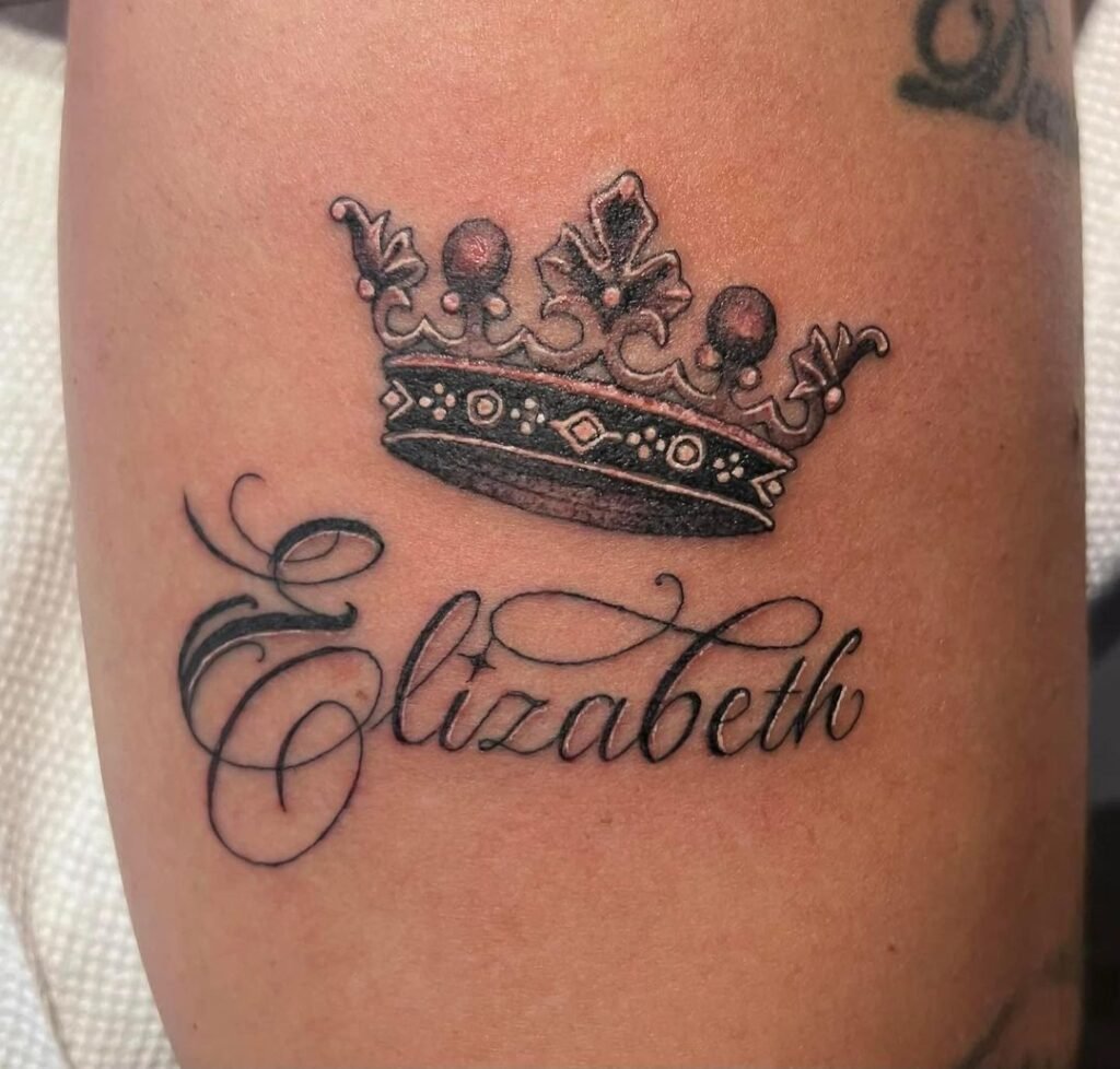 Crown Name Tattoo