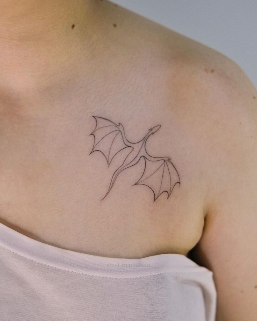 Dragon Collarbone Tattoos