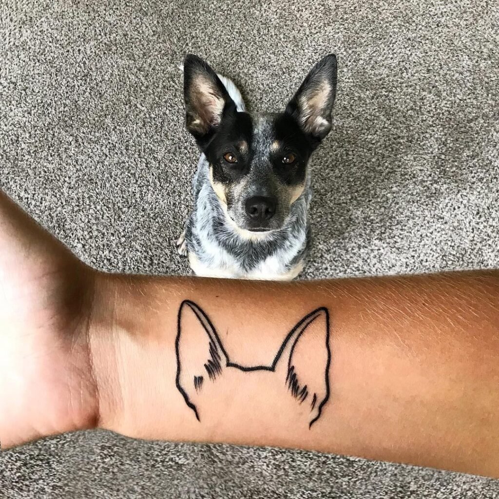 Ear Dog Tattoo